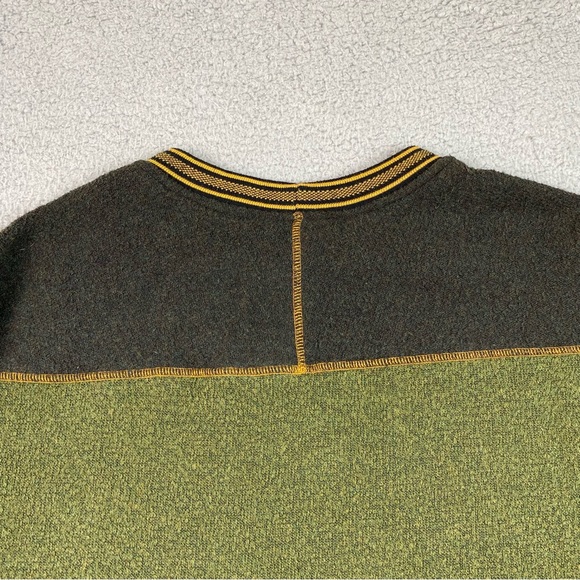 VTG Alf Kuhl Sweater Men's Size L Green Alfpaca Fleece Sweater Crewneck Pullover - Picture 6 of 10